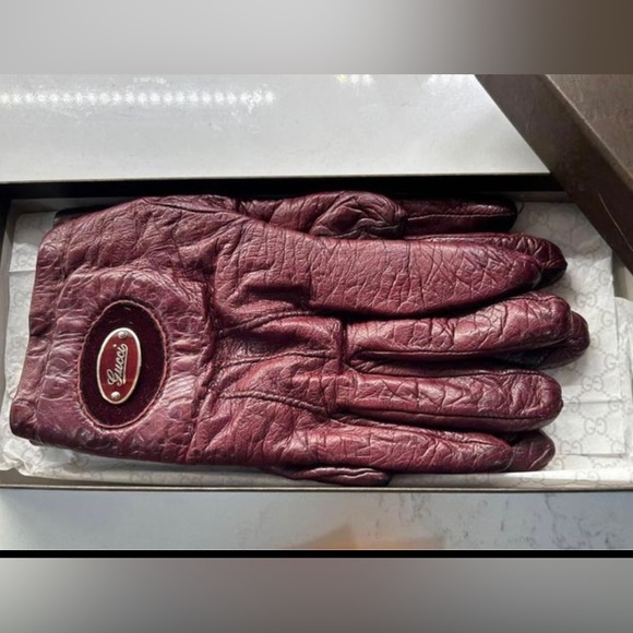 Burgundy Gucci gloves - Picture 3 of 8